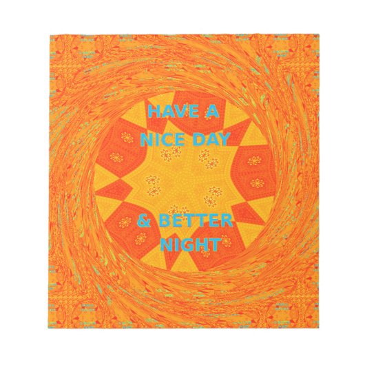 Een fijne dag en een beter nachtrood ontwerp notitieblok (Voorkant)