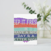 Een fijne dag en een betere avond om het vers te h briefkaart (Staand voorkant)