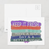 Een fijne dag en een betere avond om het vers te h briefkaart (Voorkant / Achterkant)