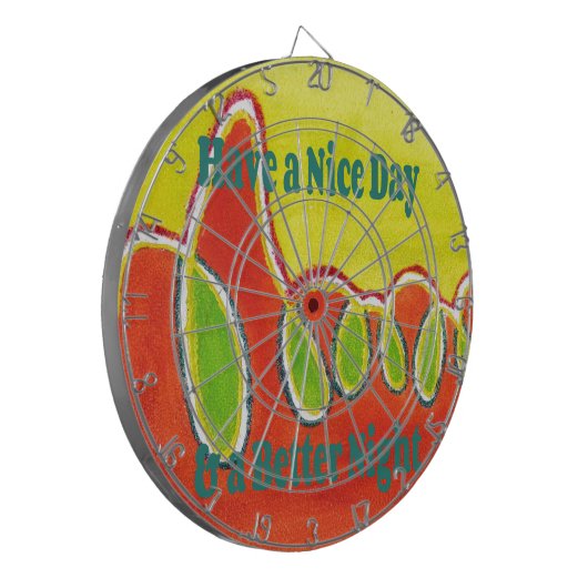 Een fijne dag en een betere nacht met dankbaarheid dartbord (Voorkant Links)