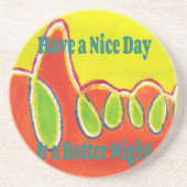 Een fijne dag en een betere nacht met dankbaarheid zandsteen onderzetter (Voorkant)