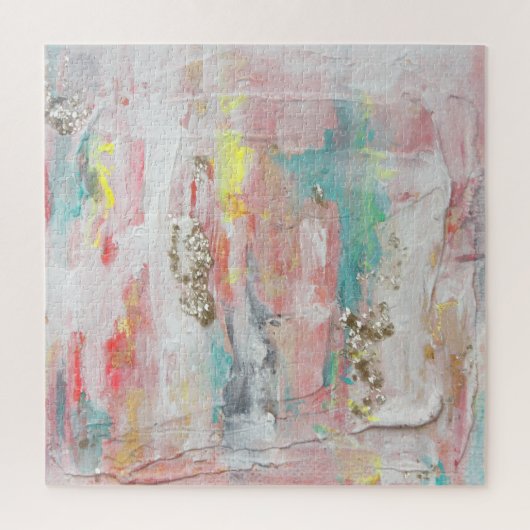 Een fijne dag - Gemengde media Abstract schilderen Legpuzzel (Verticaal)