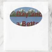 Een fijne dag.png ovale sticker (Tas)