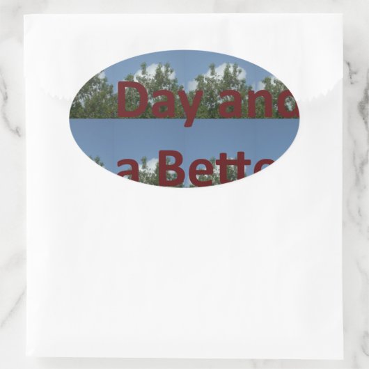 Een fijne dag.png ovale sticker (Tas)