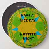 Een fijne dag ronde button 6,0 cm (Voorkant /achterkant)