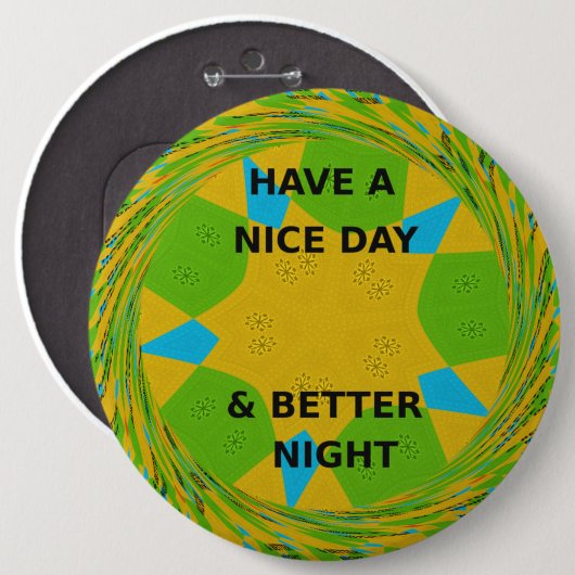 Een fijne dag ronde button 6,0 cm (Voorkant /achterkant)