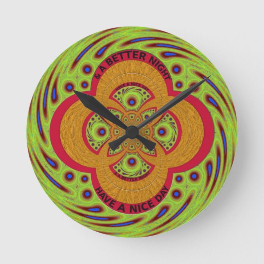 Een fijne dag ronde klok (Voorkant)