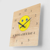 Een fijne dag vierkante klok (Hoek)