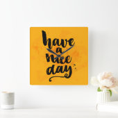 Een fijne dag vierkante klok (Huis)