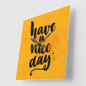 Een fijne dag vierkante klok (Hoek)