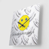 Een fijne dag vierkante klok (Hoek)