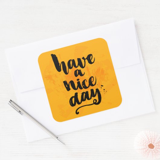 Een fijne dag vierkante sticker (Envelop)