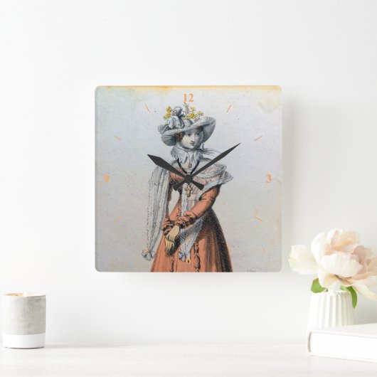 Een fijne dame. vierkante klok (Huis)