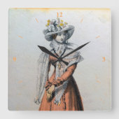 Een fijne dame. vierkante klok (Voorkant)