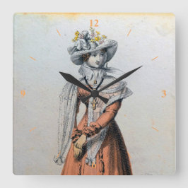 Een fijne dame. vierkante klok