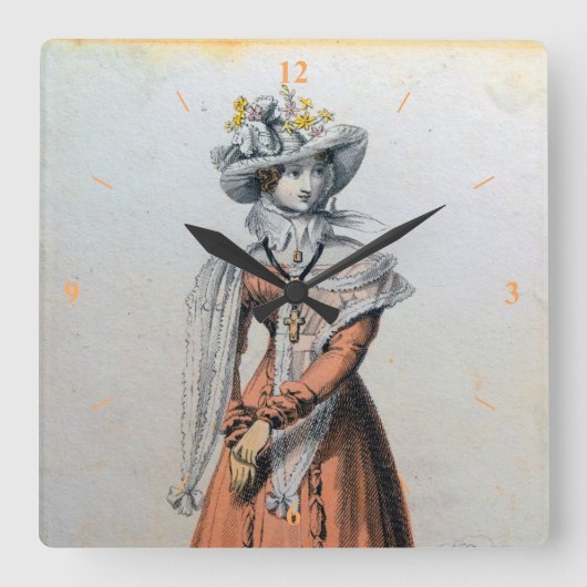 Een fijne dame. vierkante klok (Voorkant)