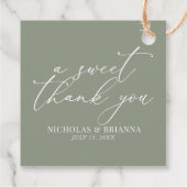 Een fijne dank voor het groene bruidshuwelijk bedankjes labels (Achterkant)