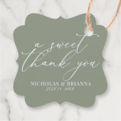 Een fijne dank voor het groene bruidshuwelijk bedankjes labels (Achterkant)