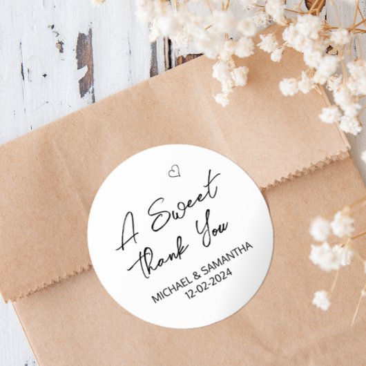 Een fijne dank voor je bruiloft ronde sticker