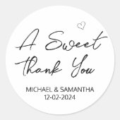 Een fijne dank voor je bruiloft ronde sticker (Voorkant)