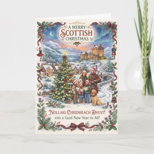 Een fijne kerst uit Schotland kaart (Voorkant)