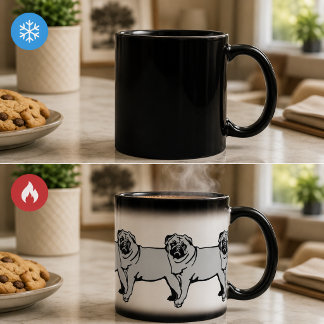 Een fijne pug silhouet  magische mok
