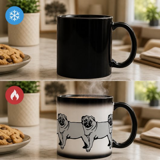 Een fijne pug silhouet  magische mok