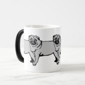 Een fijne pug silhouet  magische mok (Voorkant links)