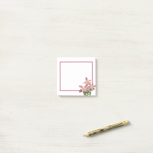 Een fijne ruit met roze bloemen - post-it® notes (Op bureau)