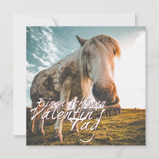 Een fijne Valentijnsdag met een paard dat kijkt (Voorkant)