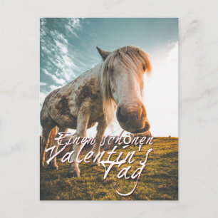 Een fijne Valentijnsdag met een paard dat kijkt Feestdagenkaart