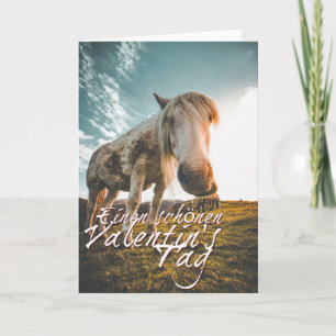 Een fijne Valentijnsdag met paard dat naar je kijk Kaart