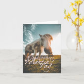 Een fijne Valentijnsdag met paard dat naar je kijk Kaart (Gele Bloem)