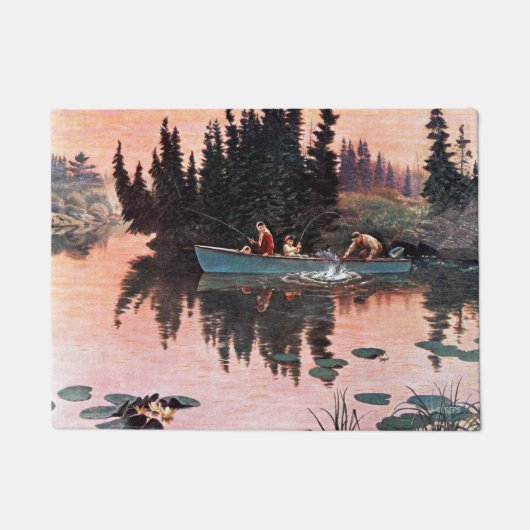 Een fijne vangst door John Clymer Deurmat (Voorkant)