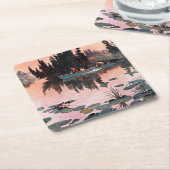 Een fijne vangst door John Clymer Kartonnen Onderzetters (Schuin)