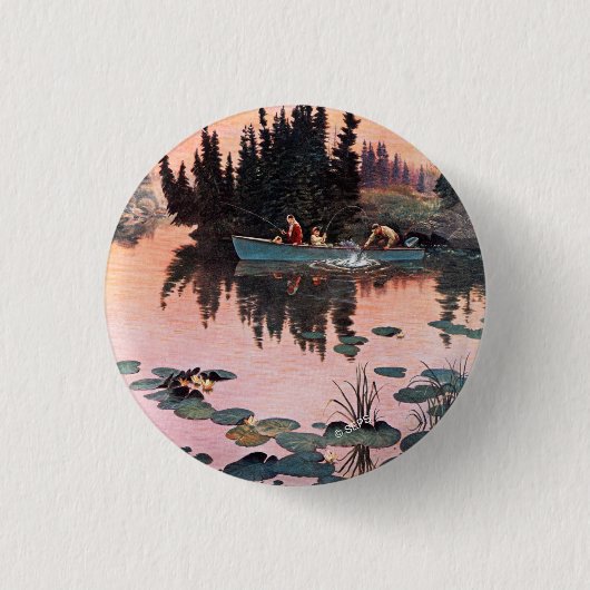 Een fijne vangst door John Clymer Ronde Button 3,2 Cm (Voorkant)