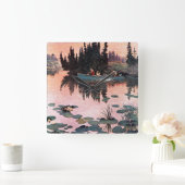 Een fijne vangst door John Clymer Vierkante Klok (Huis)