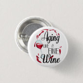 Een fijne wijn ronde button 3,2 cm (Voorkant /achterkant)