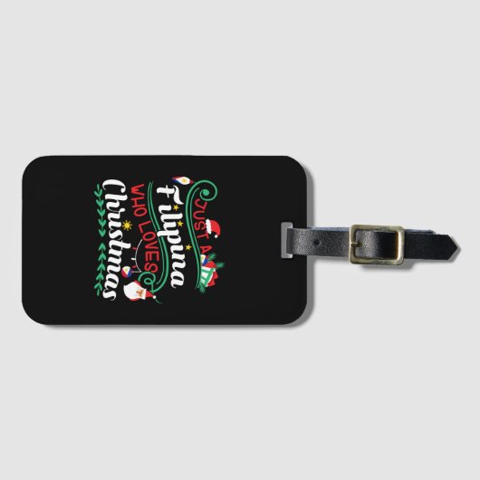 Een Filippijnse die van kerst houdt Bagagelabel (Voorkant (horizontaal))