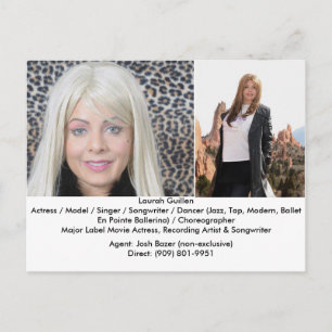 Een filmactrice Laurah Guillen Movie Composite Briefkaart
