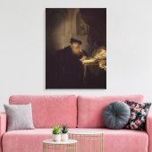 Een filosoof, 1635 (olie op het paneel) canvas afdruk (Insitu (Woonkamer))