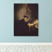 Een filosoof, 1635 (olie op het paneel) canvas afdruk (Insitu (Houten vloer))