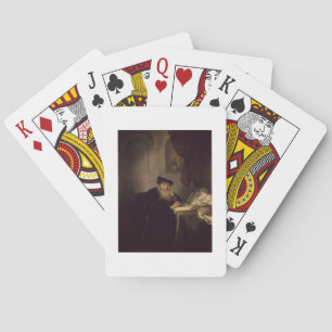 Een filosoof, 1635 (olie op het paneel) pokerkaarten