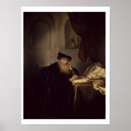 Een filosoof, 1635 (olie op het paneel) poster (Voorkant)