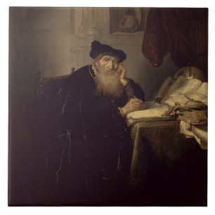 Een filosoof, 1635 (olie op het paneel) tegeltje