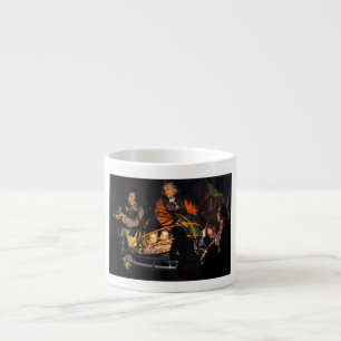 Een filosoof die college geeft over het orrery zon espresso kop