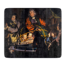 Een filosoof die college geeft over het orrery-zon snijplank