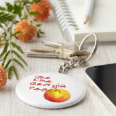 Eén Fine Georgia Peach Sleutelhanger (Zijkant)