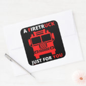 EEN FIRETRUCK VOOR JE, gewoon grappig. Vierkante Sticker (Envelop)
