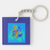 Een flare van kleur Wenskaart Sleutelhanger (Achterkant)